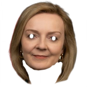 Elizabeth Liz Truss Face Mask A4 Fancy dress