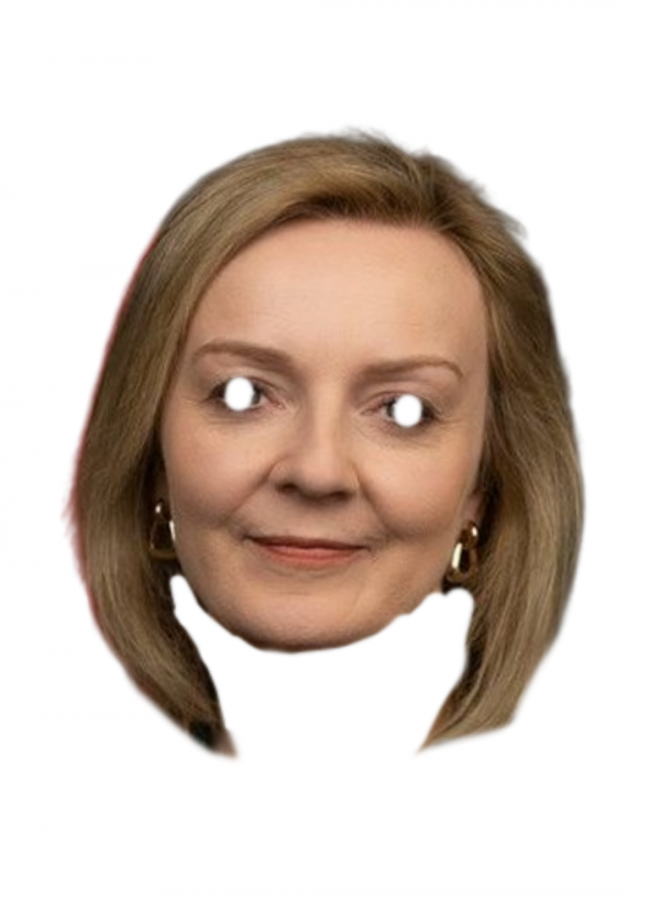 Elizabeth Liz Truss Face Mask A4 Fancy dress