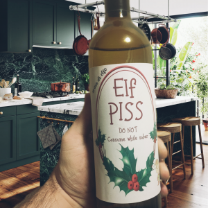 ELF Piss Wine Bottle Labels