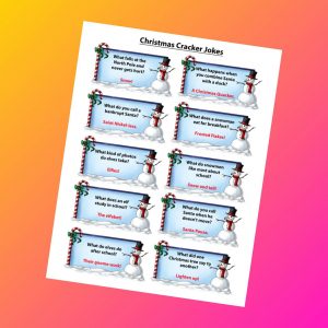 Christmas Cracker Jokes 10 Per Page. DIY Christmas Crackers